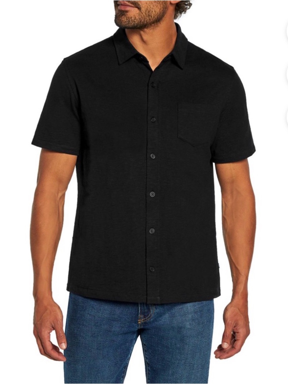 Gap Men's Short Sleeve Knit Button Down Shirt